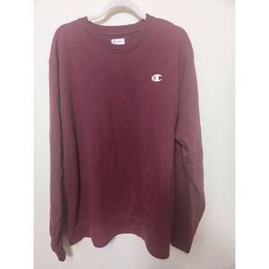 Champion Men's Crewneck Pullover Sweatshirt Red Burgundy XXL‎ Logos